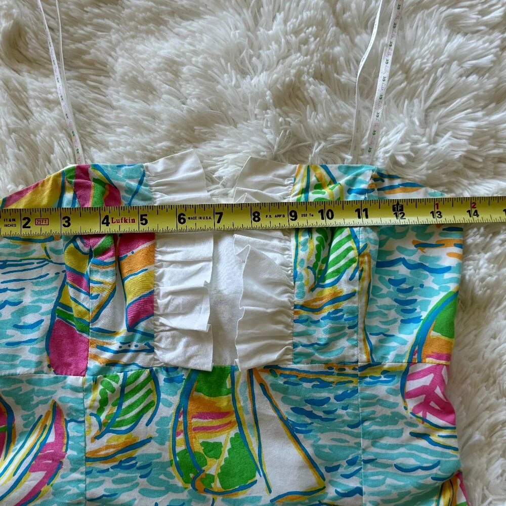 🎉HP🎉 Lilly Pulitzer Size 00 You Gotta Regatta Sailboats Strapless Franco Dress - Picture 7 of 16